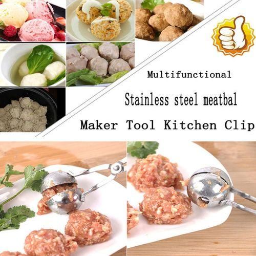Stainless Steel Meatball Maker – 18cm Kitchen Meat Ball Forming Spoon for Meatballs, Fish Balls & Dumplings