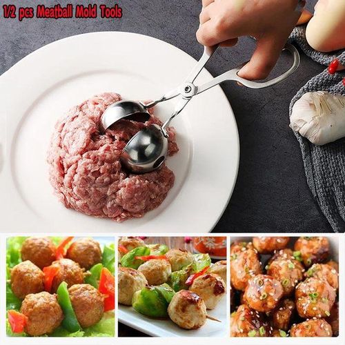 Stainless Steel Meatball Maker – 18cm Kitchen Meat Ball Forming Spoon for Meatballs, Fish Balls & Dumplings