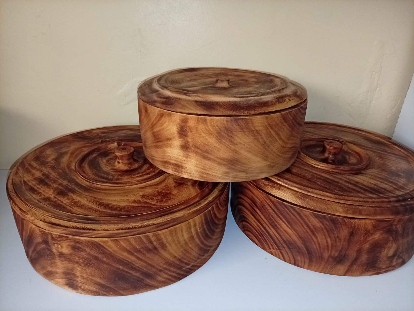 Handcrafted Wooden Chapati Bowl with Lid 12 Inch Natural Wood Roti Bread Serving Storage Bowl 6 Inch Deep Holds Up to 20 Chapatis with Knob Handle