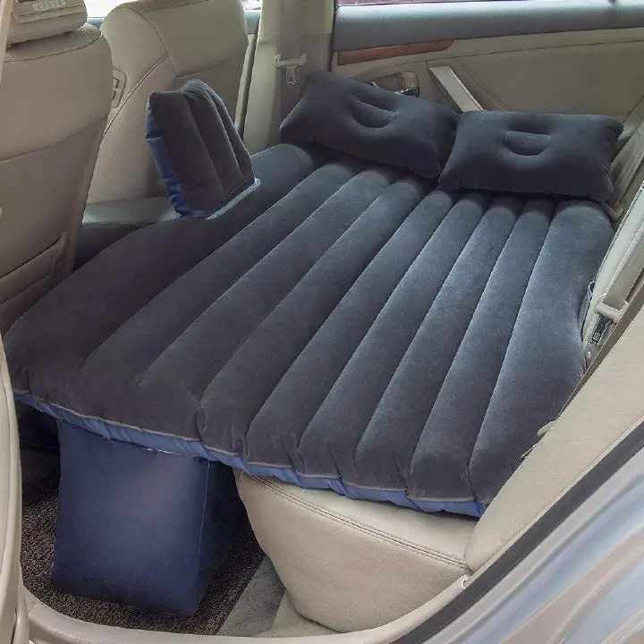 Portable Inflatable Car Back Seat Air Mattress Bed with 2 Pillows, Ideal for sleeping on the car back seat
Comes with a pump powered through the car cigar lighter socket