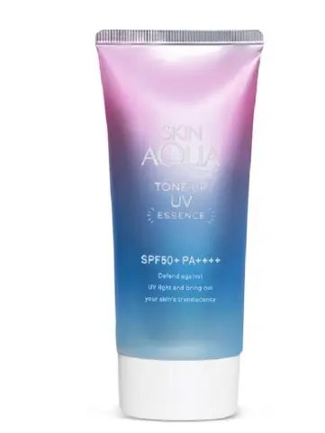 SKIN AQUA Tone Up UV Essence SPF50+ PA++++Lightweight Moisturizing Sunscreen Cream for Face and Body with Brightening Tone Up Effect, UVA UVB Protection, Non Sticky Daily Sunblock for All Skin Types