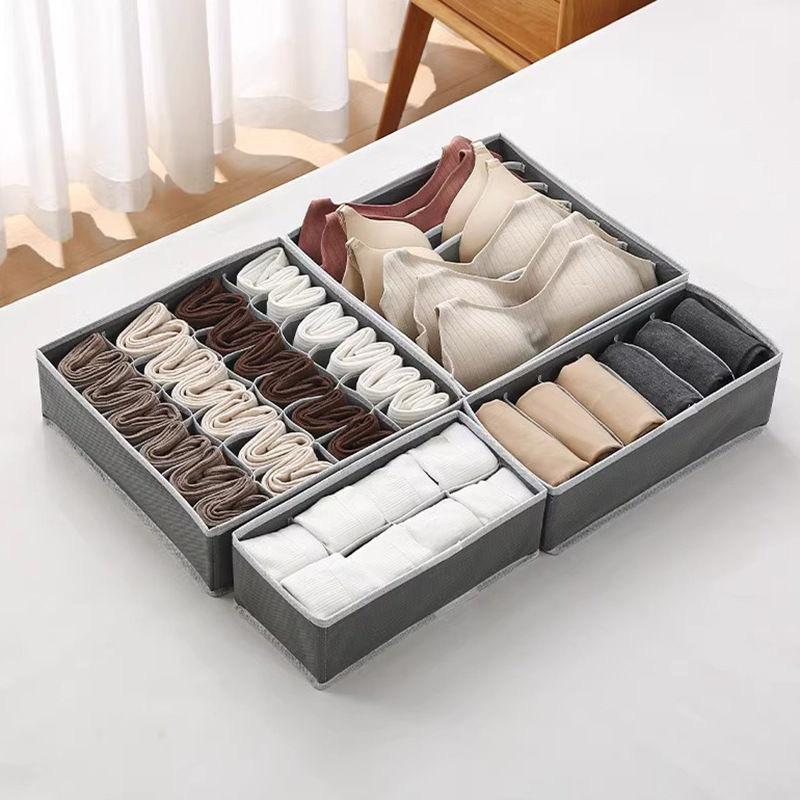 Foldable 4-in-1 Under Garment Organizer Set – Closet Storage Box for Bras, Panties, Socks & Ties, Drawer Divider Organizer, Space-Saving Wardrobe Storage Solution for Home Organization