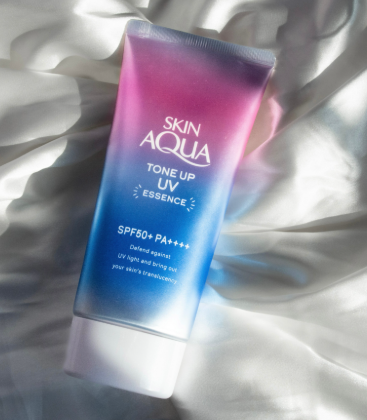 SKIN AQUA Tone Up UV Essence SPF50+ PA++++Lightweight Moisturizing Sunscreen Cream for Face and Body with Brightening Tone Up Effect, UVA UVB Protection, Non Sticky Daily Sunblock for All Skin Types