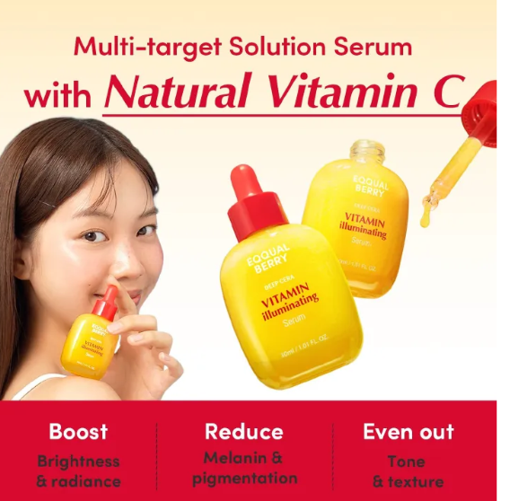 EQQUALBERRY  collection - Bakuchiol Plumping Serum 30ml , Hyaltoin Flooding Serum, NAD+PEPTIDE Boosting Serum, Vitamin C Illuminating Serum and  Aloe PDRN Calming Serum