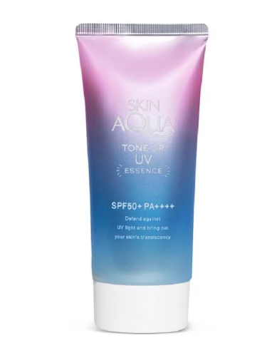 SKIN AQUA Tone Up UV Essence SPF50+ PA++++Lightweight Moisturizing Sunscreen Cream for Face and Body with Brightening Tone Up Effect, UVA UVB Protection, Non Sticky Daily Sunblock for All Skin Types