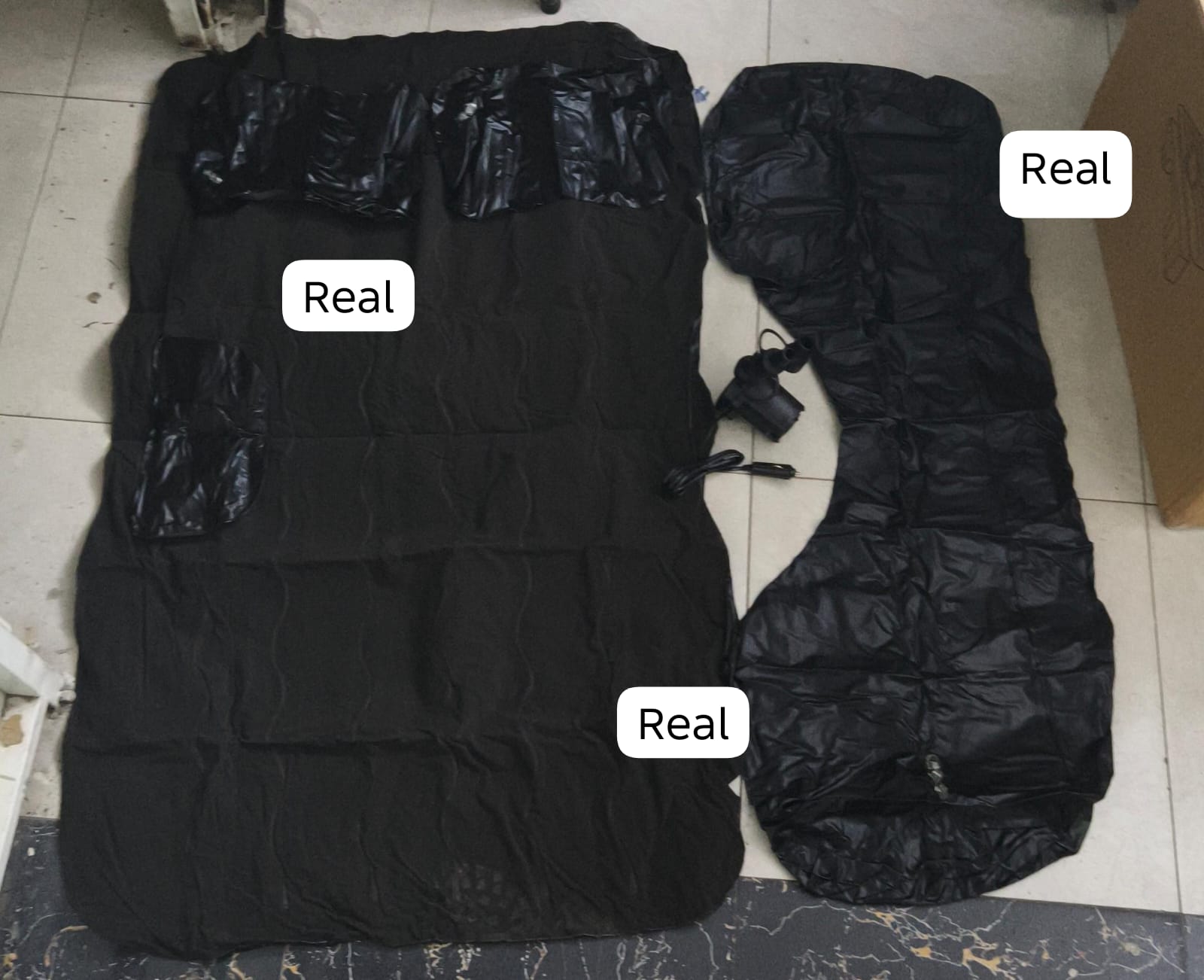 Portable Inflatable Car Back Seat Air Mattress Bed with 2 Pillows, Ideal for sleeping on the car back seat
Comes with a pump powered through the car cigar lighter socket