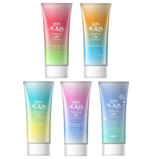 SKIN AQUA Tone Up UV Essence SPF50+ PA++++Lightweight Moisturizing Sunscreen Cream for Face and Body with Brightening Tone Up Effect, UVA UVB Protection, Non Sticky Daily Sunblock for All Skin Types