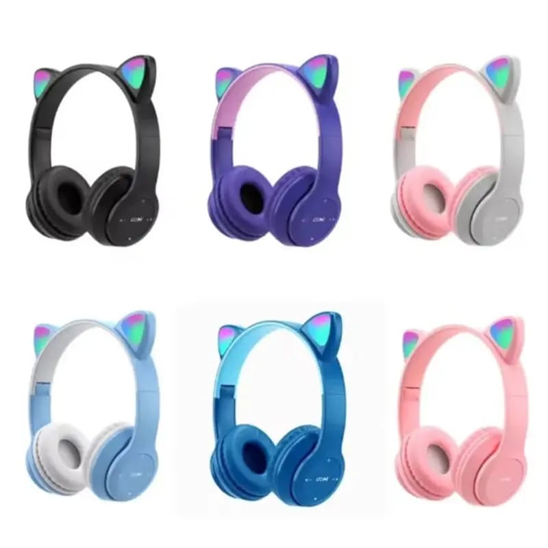 Cat Ears Headphones Head-mounted 5.0 Headset With Mic, wireless and wired connection for non stop entertainment, foldable.