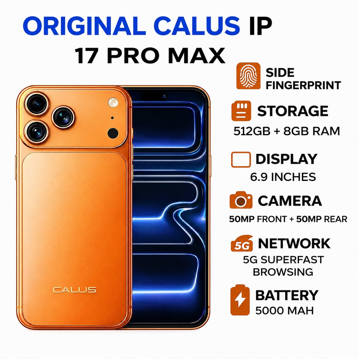 Best price for NEW ARRIVAL! ORIGINAL CALUS IP 17 PRO MAX, 512GB ROM ...