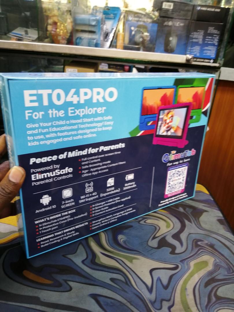 ELIMU TAB ET04PRO ANDROID 10 7" SCREEN SIM CARD SUPPORT WIFI AVAILABLE .32GB EXPANDABLE  WITH TOUCH PEN AND PROTECTIVE CASE.