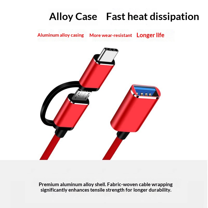 OTG multi-interface adapter, Android type-C adapter, USB flash drive adapter, suitable for connecting mobile phones, computers, tablets. Adapter for transferring data between devices.