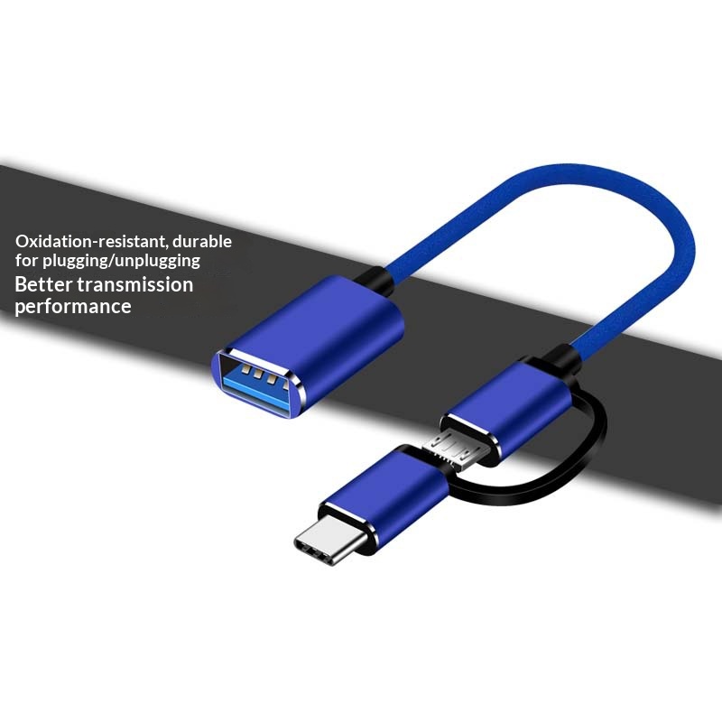 OTG multi-interface adapter, Android type-C adapter, USB flash drive adapter, suitable for connecting mobile phones, computers, tablets. Adapter for transferring data between devices.