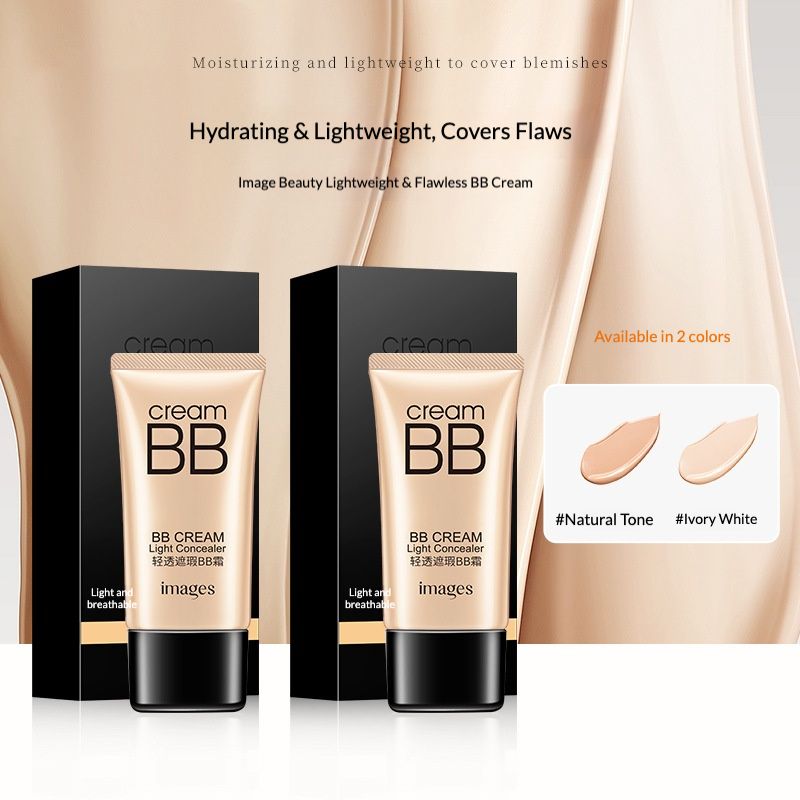 Moisturizing and non-greasy BB cream with skin-whetting and hydrating properties, concealing blemishes, enhancing complexion and brightening tone, a makeup product for isolation