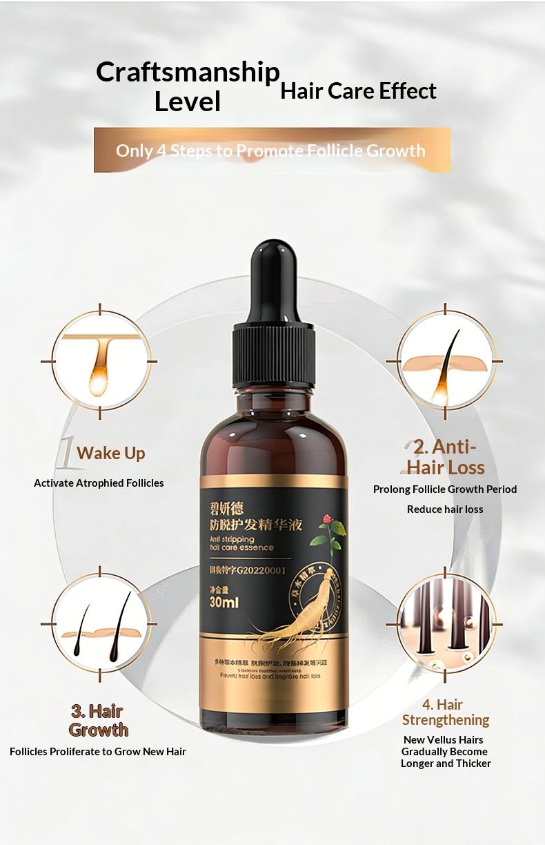 Anti-hair loss essence liquid, side-berm leaf, scalp growth, hairline expansion, herbal hair nourishment, hair growth rapidly, hair development lotion