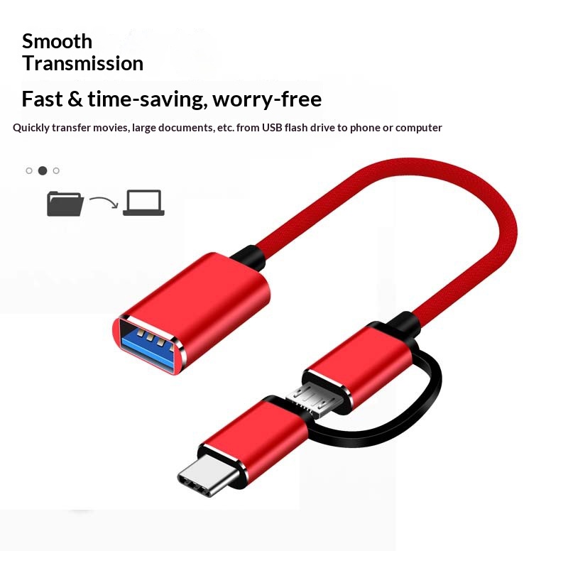 OTG multi-interface adapter, Android type-C adapter, USB flash drive adapter, suitable for connecting mobile phones, computers, tablets. Adapter for transferring data between devices.
