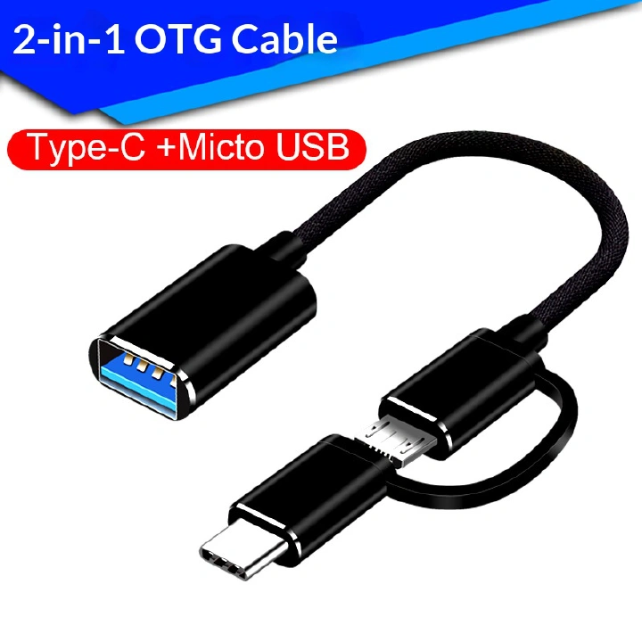 OTG multi-interface adapter, Android type-C adapter, USB flash drive adapter, suitable for connecting mobile phones, computers, tablets. Adapter for transferring data between devices.