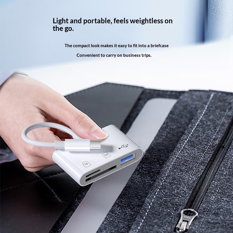 SD/TF card reader - compatible with computer, camera, tablet - portable converter - supports Apple fast charging