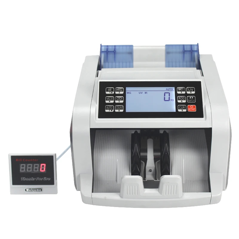 Xindabill High Speed Money Counter Machine with Fast Count, Dollar, Euro UV/MG/IR/DD/DBL/HLF/CHN Counterfeit Detection Bill Counter