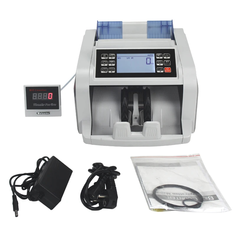 Xindabill High Speed Money Counter Machine with Fast Count, Dollar, Euro UV/MG/IR/DD/DBL/HLF/CHN Counterfeit Detection Bill Counter