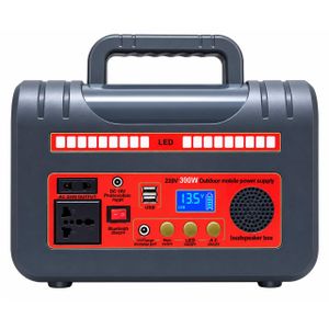 Lumina 300W Portable Power Station (384Wh LiFePO4 Solar Generator) – Outdoor Mobile Power Supply with Bluetooth Speaker, LED Emergency Light, AC/DC/USB Outlets for Home Backup & Camping