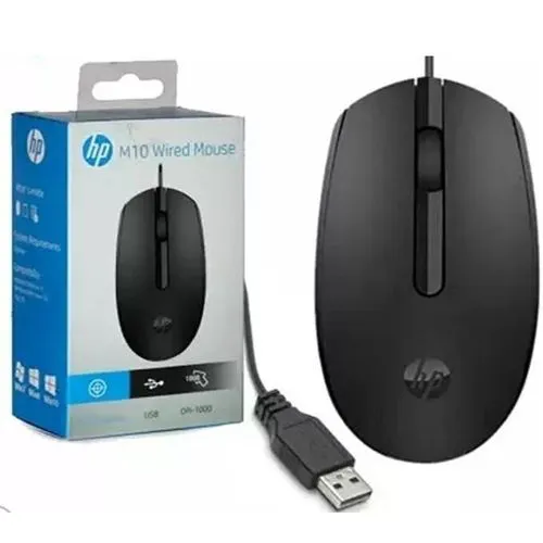HP M10 WIRED MOUSE-The HP M10 Wired Mouse is a reliable and easy-to-use USB optical mouse designed for everyday computing.It features 1000 DPI optical tracking for smooth cursor control, a comfortable
