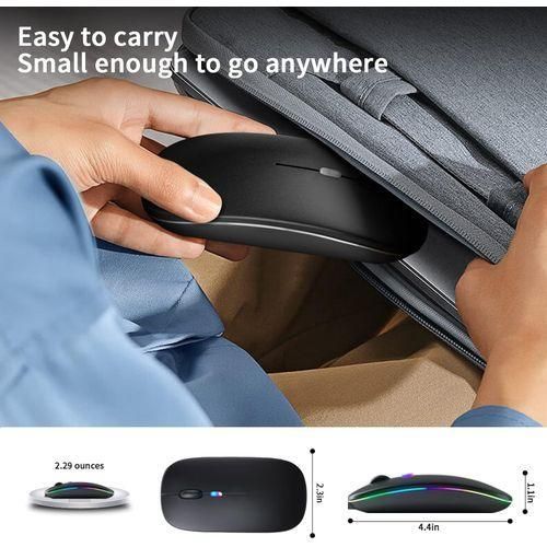 (BUY & GET FREE MOUSE PAD) NEW Original HP W10 Dual Mode Rechargeable Wireless Mouse with Bluetooth and dangle Connectivity Silent Click, Ergonomic Design, Slim, Long Battery Life – Black