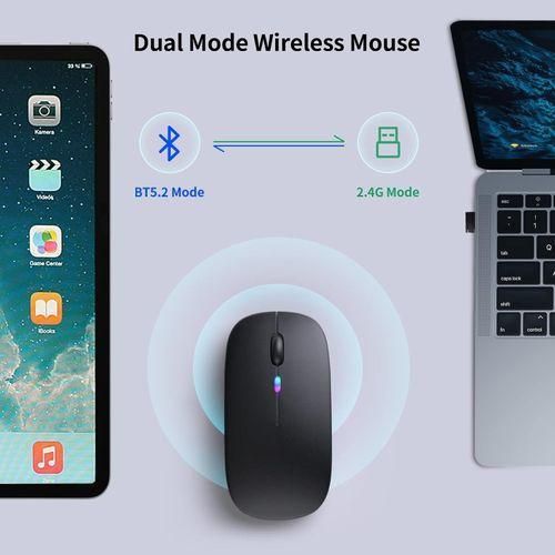 (BUY & GET FREE MOUSE PAD) NEW Original HP W10 Dual Mode Rechargeable Wireless Mouse with Bluetooth and dangle Connectivity Silent Click, Ergonomic Design, Slim, Long Battery Life – Black