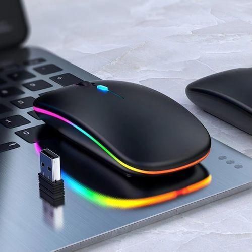 (BUY & GET FREE MOUSE PAD) NEW Original HP W10 Dual Mode Rechargeable Wireless Mouse with Bluetooth and dangle Connectivity Silent Click, Ergonomic Design, Slim, Long Battery Life – Black