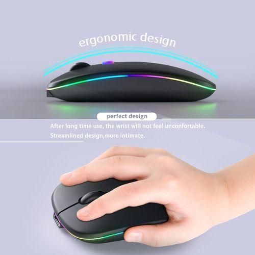 (BUY & GET FREE MOUSE PAD) NEW Original HP W10 Dual Mode Rechargeable Wireless Mouse with Bluetooth and dangle Connectivity Silent Click, Ergonomic Design, Slim, Long Battery Life – Black
