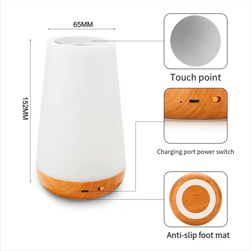 Night Light Bedroom Dimmable Touch Lamp 13 Colors and 5 Brightness Baby Table Lamp Portable Rechargeable Bedside Table Lamp