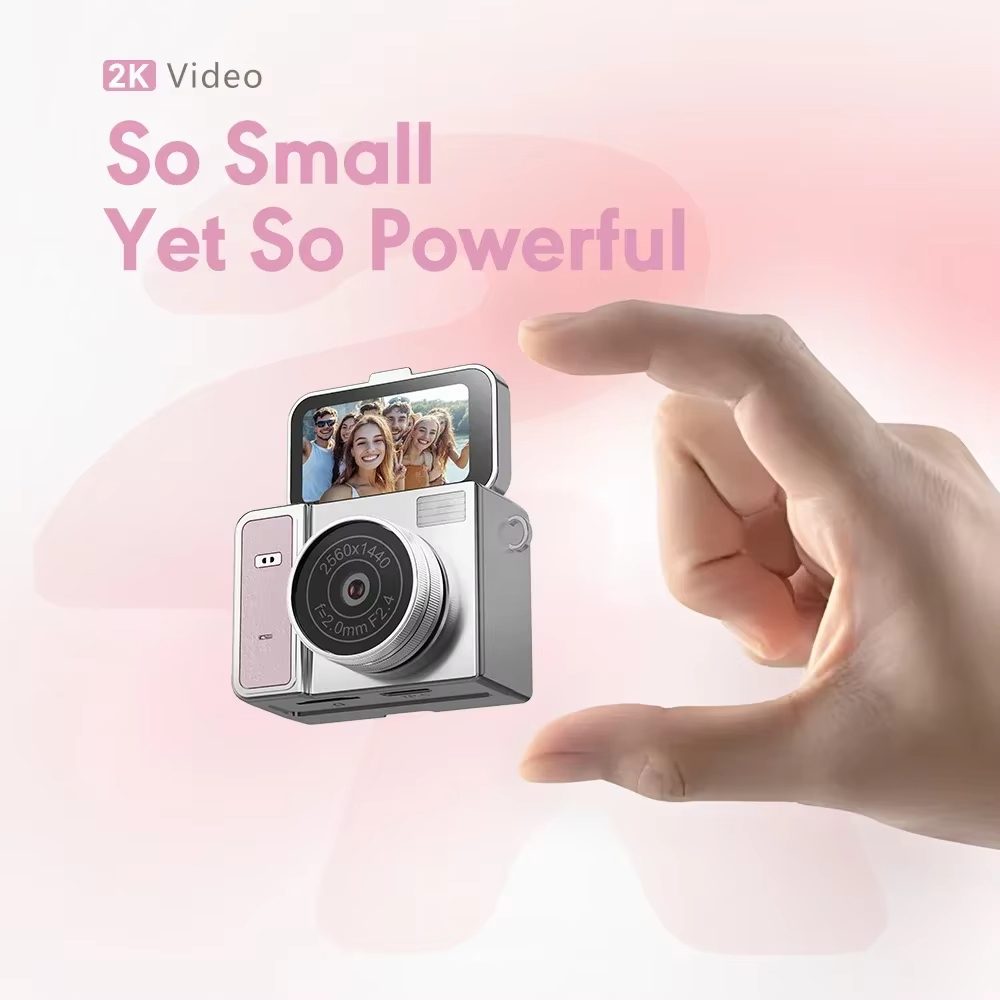 S162 2K Mini Digital Camera 180° Flip Screen 1.47" IPS Screen 48MP Ultra Light Portable Vlog Camera for Daily Life