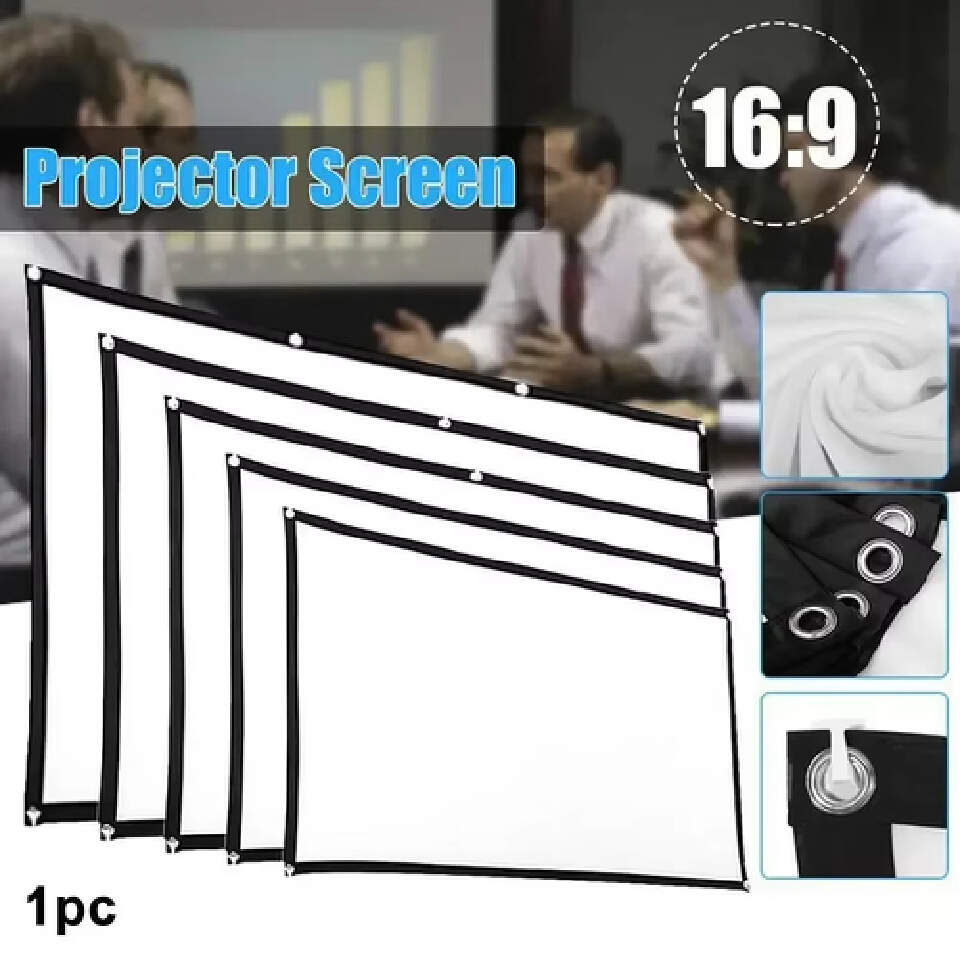 Projectors Screen Fabric Projector Cloth Anti-light 60 72 84 100 120 150inch Home Outdoor Office Simple Curtain Accessories