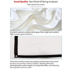 Projectors Screen Fabric Projector Cloth Anti-light 60 72 84 100 120 150inch Home Outdoor Office Simple Curtain Accessories