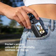 New 4K Handheld Gimbal Action Camera HD 180 Rotatable Lens Anti Shake Pocket Vlog Camera with Fill Light For Outdoor Sports