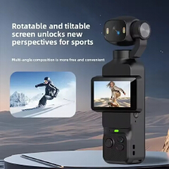 New 4K Handheld Gimbal Action Camera HD 180 Rotatable Lens Anti Shake Pocket Vlog Camera with Fill Light For Outdoor Sports