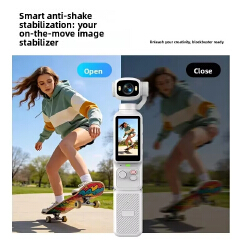 New 4K Handheld Gimbal Action Camera HD 180 Rotatable Lens Anti Shake Pocket Vlog Camera with Fill Light For Outdoor Sports
