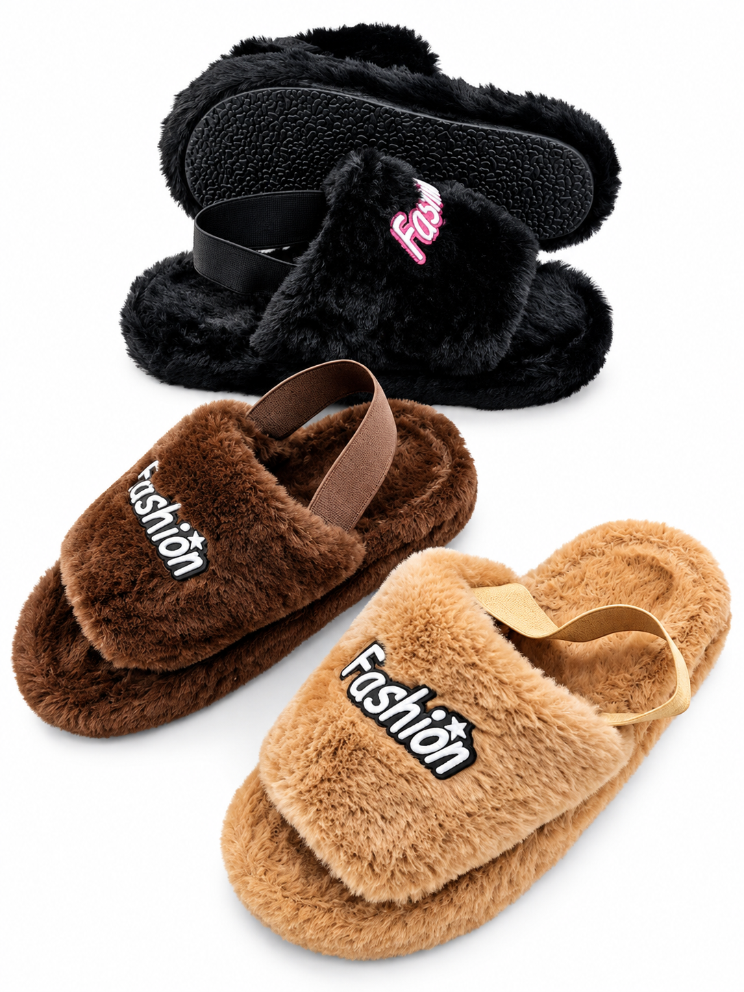 Cozy Faux Fur Fashion Sandals – Fluffy Comfort Slides for Women