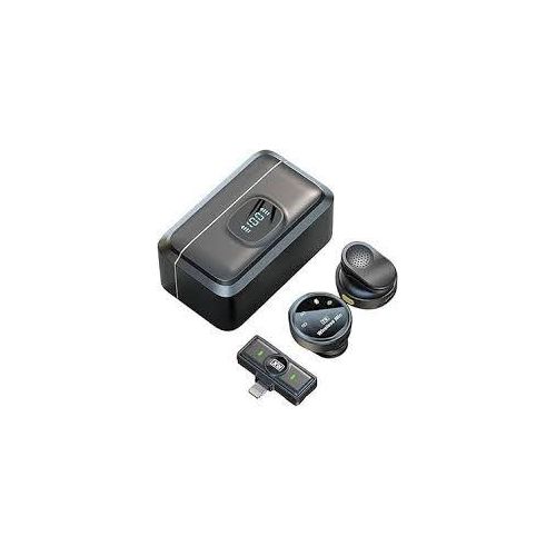 Dual noise cancellation magnetic wireless lavalier microphone system with a charging case with a digital battery display and power bank The set is designed for mobile devices, For TYPE-C DEVICES!!!