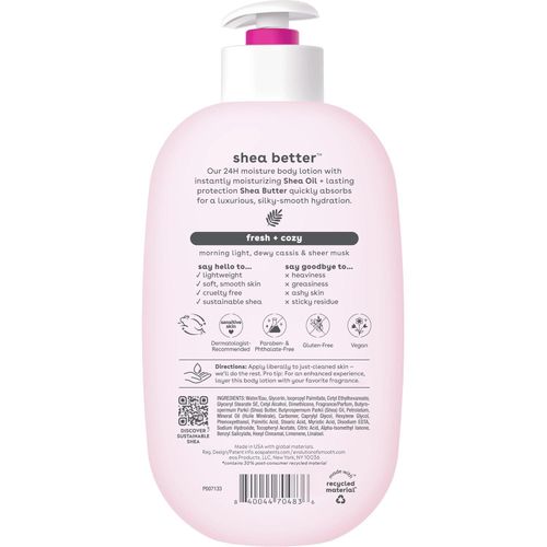 Eos Shea Better Body Lotion, Fresh & Cozy, 24-Hour Moisture Skin Care, Lightweight & Non-Greasy, Natural Shea, Vegan 473ml