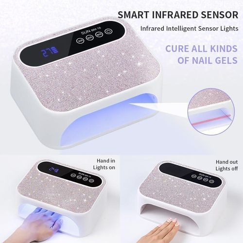 288w 2in1 led uv nail curing lamp with 72led lights 💥hard gel curing💥smart double speed curing💥smart sensor💥smart digital display view 4