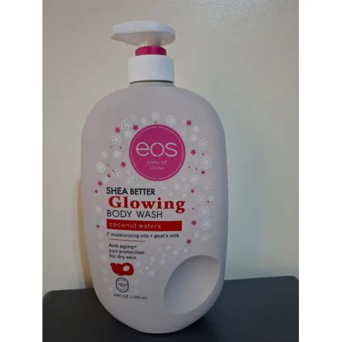 EOS Shea Better Glowing Body Wash 1000ml with Coconut Water, Goat's Milk & Shea Butter – Moisturizing Daily Body Cleanser for Soft, Smooth & Fresh-Looking Skin