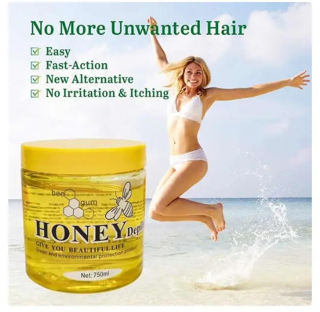 Honey Depilation Bee Gum Hair Waxing Gel Its honey-based gel formula spreads easily in a thin layer firmly gripping even short and stubborn hairs for efficient removal from the root leaves skin smooth