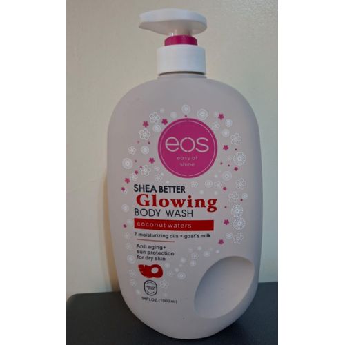EOS Shea Better Glowing Body Wash 1000ml with Coconut Water, Goat's Milk & Shea Butter – Moisturizing Daily Body Cleanser for Soft, Smooth & Fresh-Looking Skin