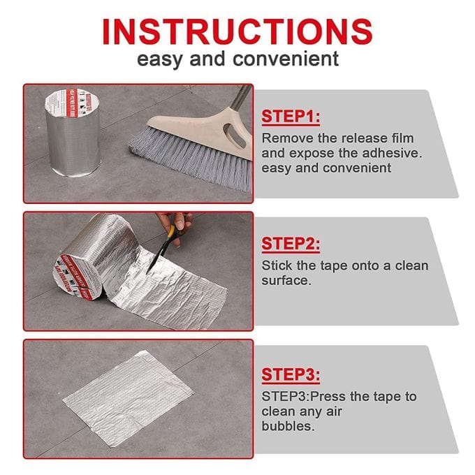 High Polymer Butyl Rubber Waterproof Tape - 5cm x 10m Leak Repair Tape for Roof, Pipe & Window