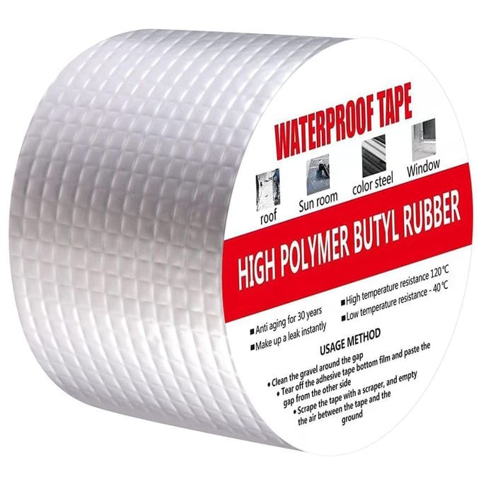 High Polymer Butyl Rubber Waterproof Tape - 5cm x 10m Leak Repair Tape for Roof, Pipe & Window