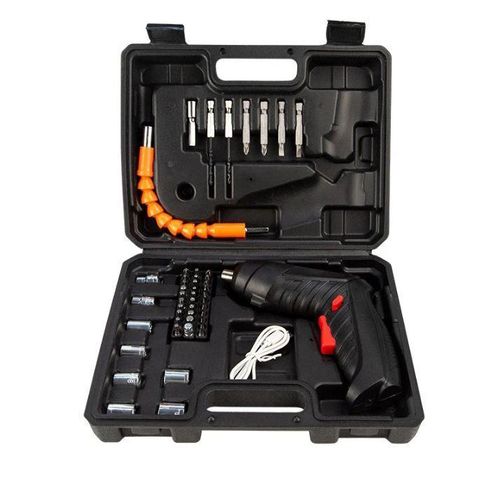 47PCS Portable Electric Screwdriver Set 4.2V Cordless Rechargeable Screwdriver Set with Interchangeable Bits for DIY Enthusiasts