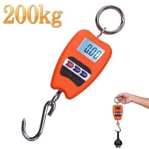 200 KG Digital Hanging Scale with Accurate Sensors, Handheld 200Kg Mini Crane Scale with Hooks for Meat Butchery Farm Hunting Fishing Hunting Fishing Outdoor Portable Weighing Scale