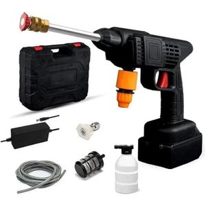 Portable Cordless High Pressure Car gun Spray Car Washing machine Gun High Pressure Car Washing Jet Spray Electric Cordless Pressure Washer for Washing Car House Garden with 2 lithium Batteries