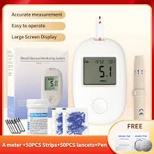 Digital Blood Glucose Monitoring Kit – Glucometer with 50 Test Strips, 50 Lancets & Lancing Device for Fast and Accurate Daily Diabetes Testing