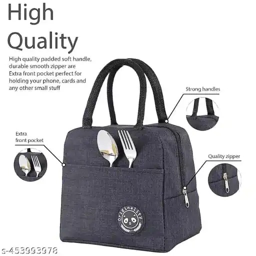 NEW ARRIVALS🔥🔥🔥 Insulated Lunch Box Portable Canvas Lunch Bag Thermal Food Picnic Lunch Bags For Women & Kid Capacity-6 liters With tin foil inside, can use as both insulated and cooler